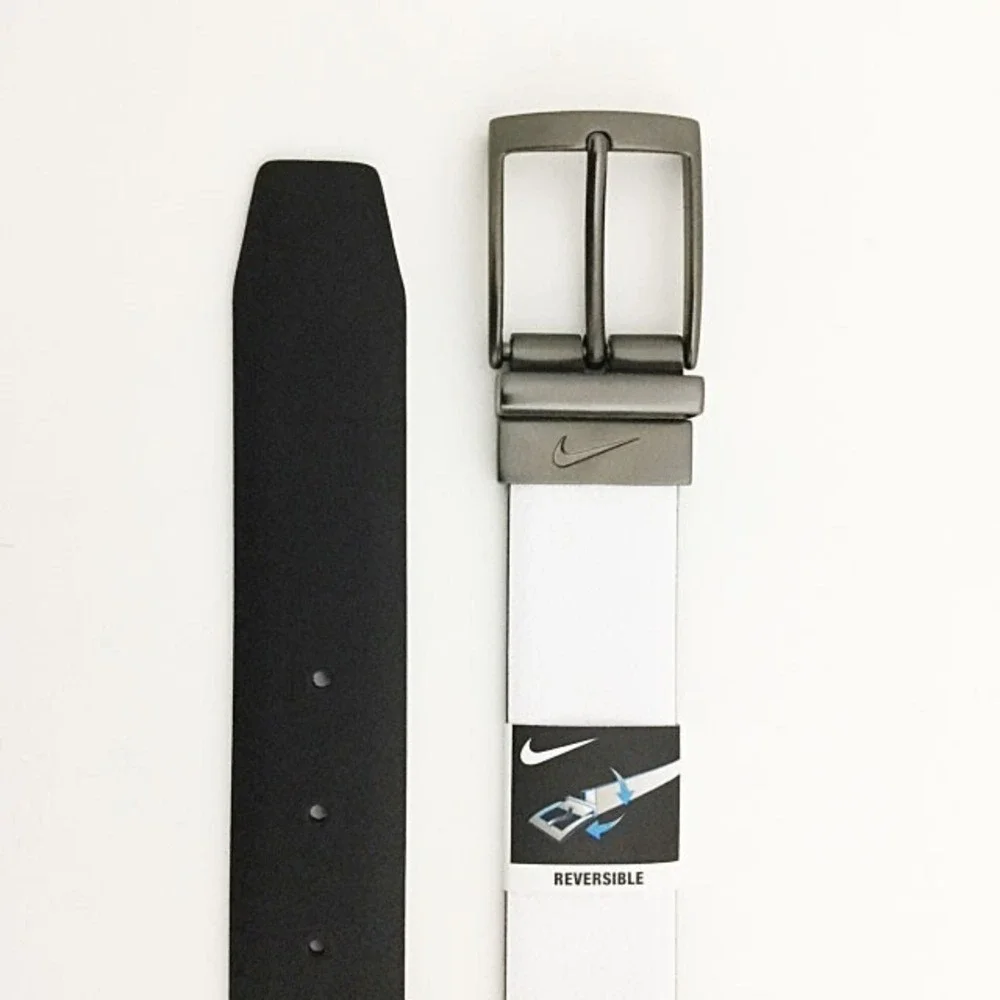 Nike Mens Reversible Leather Golf Belt Black White Size 42 S5047004 BKWH